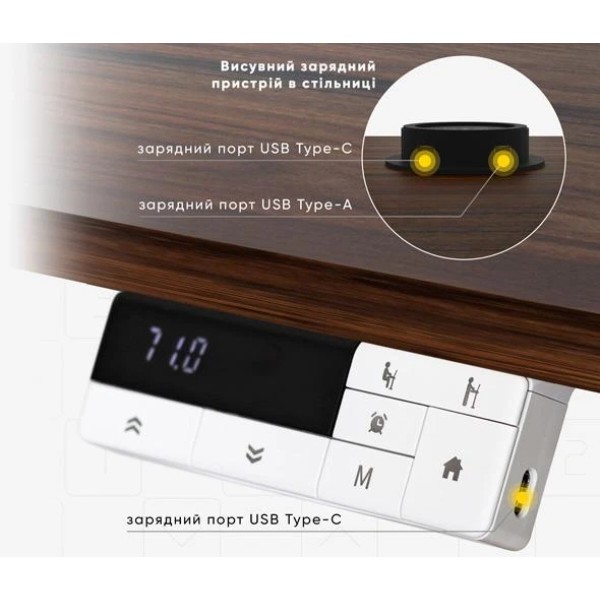 Фото - Стол с электрорегулировкой высоты Mealux PowerDesk Energy Walnut (EVO-201 Energy Walnut/B)